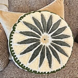 Anthropologie Round Wool-blend Accent Pillow